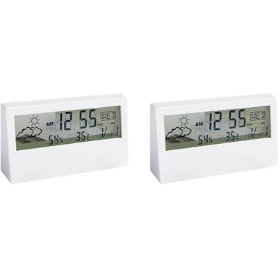 OEM Termómetro E Higrómetro Led Multifunción, Estación Meteorológica Electrónica Con Medidor De Temperatura Y Humedad, 2 Unidades, Con Reloj Despertador. OEM Termómetro E Higrómetro Led Multifunción, Estación Meteorológica Electrónica Con Medidor De Temperatura Y Humedad, 2 Unidades, Con Reloj Despertador.