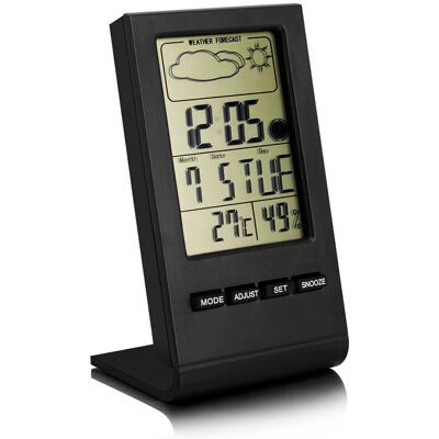 OEM Estación Meteorológica Inalámbrica, Termómetro Para Interiores Y Exteriores, Higrómetro, Barómetro, Reloj Despertador Digital Con Sensor Exterior, Visualización De Hora, Fecha, Día Y Fase Lunar. OEM Estación Meteorológica Inalámbrica, Termómetro Para Interiores Y Exteriores, Higrómetro, Barómetro, Reloj Despertador Digital Con Sensor Exterior, Visualización De Hora, Fecha, Día Y Fase Lunar.
