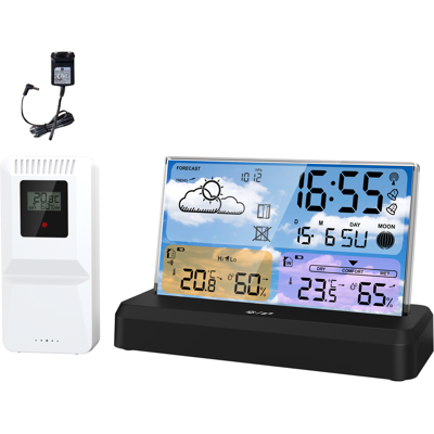 OEM Estación Meteorológica Digital Con Sensor Exterior, Termómetro-higrómetro Interior, Reloj Atómico, Pronóstico De Fases Lunares Y Presión. OEM Estación Meteorológica Digital Con Sensor Exterior, Termómetro-higrómetro Interior, Reloj Atómico, Pronóstico De Fases Lunares Y Presión.