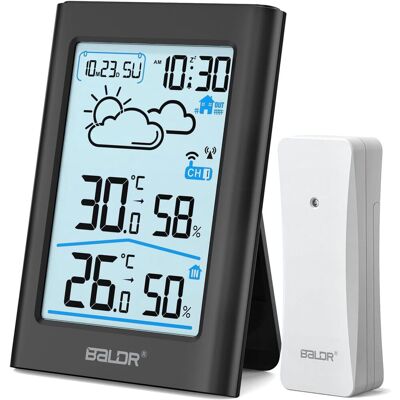 OEM Estación Meteorológica Inalámbrica Con Sensor Exterior, Radio Reloj Digital Dcf, Termómetro E Higrómetro Para Interiores Y Exteriores, Para Pronóstico Del Tiempo, Pantalla De 3,7" - Negro OEM Estación Meteorológica Inalámbrica Con Sensor Exterior, Radio Reloj Digital Dcf, Termómetro E Higrómetro Para Interiores Y Exteriores, Para Pronóstico Del Tiempo, Pantalla De 3,7" - Negro