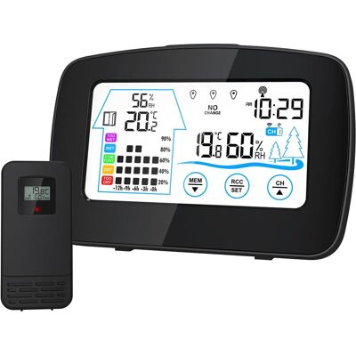 OEM Estación Meteorológica Por Radio Con Sensor Exterior, Radio Reloj Digital Dcf, Termómetro/higrómetro, Termómetro Inalámbrico Con Pilas. OEM Estación Meteorológica Por Radio Con Sensor Exterior, Radio Reloj Digital Dcf, Termómetro/higrómetro, Termómetro Inalámbrico Con Pilas.