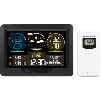 OEM Estación Meteorológica Inalámbrica Con Reloj, Termómetro Interior/exterior, Higrómetro Y Sensor Para El Hogar. OEM Estación Meteorológica Inalámbrica Con Reloj, Termómetro Interior/exterior, Higrómetro Y Sensor Para El Hogar.