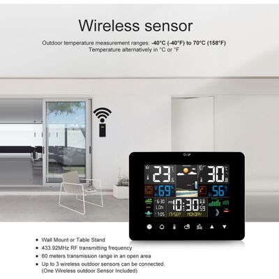 OEM Estación Meteorológica Con Funciones De Amanecer Y Atardecer, Despertador Multifunción, Termómetro E Higrómetro, Pantalla Táctil Y Sensor Exterior. OEM Estación Meteorológica Con Funciones De Amanecer Y Atardecer, Despertador Multifunción, Termómetro E Higrómetro, Pantalla Táctil Y Sensor Exterior.