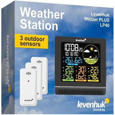 Estación meteorológica Levenhuk Wezzer plus LP40 Blanco Negro Estación meteorológica Levenhuk Wezzer plus LP40 Blanco Negro
