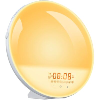 OEM Reloj Despertador Con Simulación De Amanecer, Dos Alarmas, Radio Fm Y 7 Sonidos Naturales (luces De Colores). OEM Reloj Despertador Con Simulación De Amanecer, Dos Alarmas, Radio Fm Y 7 Sonidos Naturales (luces De Colores).