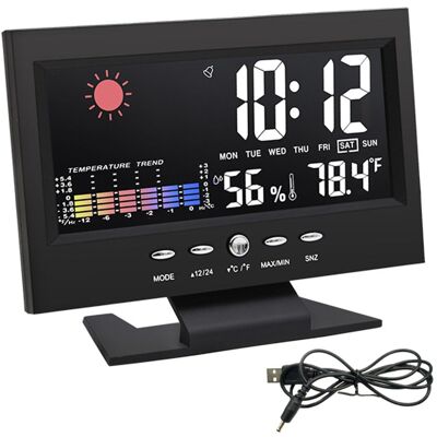 OEM Estación Meteorológica Para Interiores Y Exteriores, Reloj Meteorológico Digital A Color Con Temperatura, Humedad Y Calendario, Termómetro Inalámbrico Con Retroiluminación. OEM Estación Meteorológica Para Interiores Y Exteriores, Reloj Meteorológico Digital A Color Con Temperatura, Humedad Y Calendario, Termómetro Inalámbrico Con Retroiluminación.