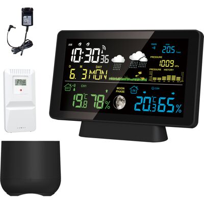 OEM Estación Meteorológica Inalámbrica Con Pluviómetro, Termómetro/higrómetro Interior/exterior, Barómetro, Reloj Atómico, Pronóstico Del Tiempo Y Fases Lunares, Pantalla A Color De 7,5 Pulgadas. OEM Estación Meteorológica Inalámbrica Con Pluviómetro, Termómetro/higrómetro Interior/exterior, Barómetro, Reloj Atómico, Pronóstico Del Tiempo Y Fases Lunares, Pantalla A Color De 7,5 Pulgadas.