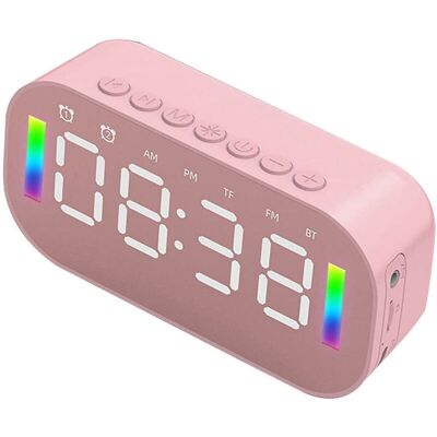 OEM Reloj Despertador Digital Led Rosa Con Radio Fm OEM Reloj Despertador Digital Led Rosa Con Radio Fm