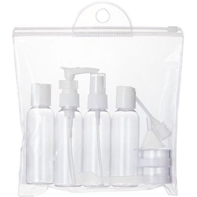OEM Juego De 9 Tazas De Viaje Para Líquidos, Botellas A Prueba De Fugas, Ideales Para Champú, Cremas En Gel Y Cosméticos, Color Blanco. OEM Juego De 9 Tazas De Viaje Para Líquidos, Botellas A Prueba De Fugas, Ideales Para Champú, Cremas En Gel Y Cosméticos, Color Blanco.