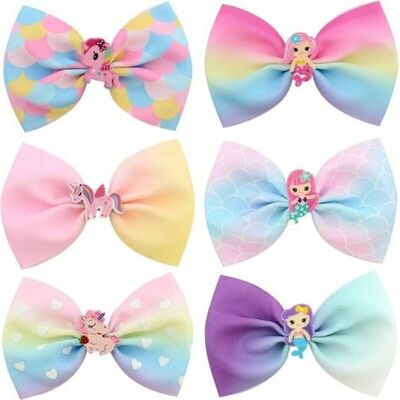 OEM Juego De 6 Pinzas Para El Cabello Con Lazos, Pinzas De Cocodrilo, Degradado De Color. OEM Juego De 6 Pinzas Para El Cabello Con Lazos, Pinzas De Cocodrilo, Degradado De Color.