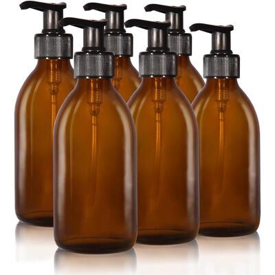 OEM Juego De 6 Botellas De Vidrio Rellenables De 250 Ml Con Etiquetas Para Champú/jabón De Manos, Económico. OEM Juego De 6 Botellas De Vidrio Rellenables De 250 Ml Con Etiquetas Para Champú/jabón De Manos, Económico.