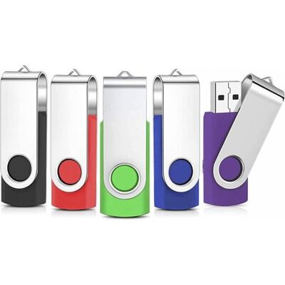OEM Lote De 5 Memorias Usb De 32 Gb, Unidad Flash Usb 2.0 Con Giro Y Llavero OEM Lote De 5 Memorias Usb De 32 Gb, Unidad Flash Usb 2.0 Con Giro Y Llavero