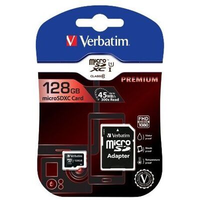 Tarjeta 128gb Verbatim Pemium Microsdxc 90mb/s + Adaptador Tarjeta 128gb Verbatim Pemium Microsdxc 90mb/s + Adaptador