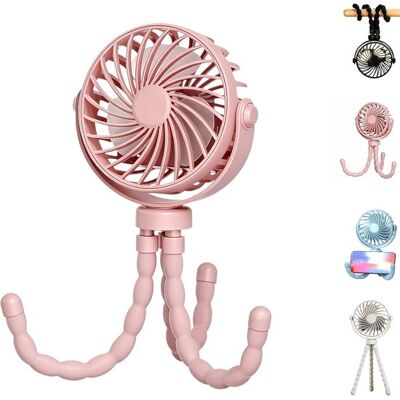 OEM Ventilador Mini Pulpo Recargable Por Usb De 3 Pulgadas,trípode Flexible Y Soporte Para Teléfono,escritorio Y Portátil (rosa OEM Ventilador Mini Pulpo Recargable Por Usb De 3 Pulgadas,trípode Flexible Y Soporte Para Teléfono,escritorio Y Portátil (rosa
