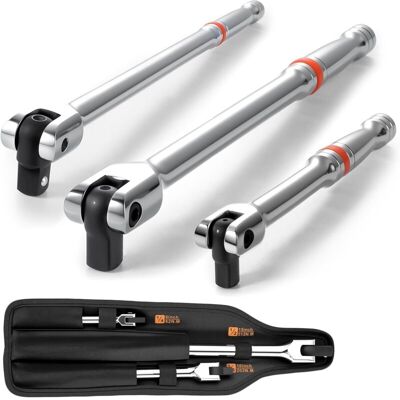 OEM Mango Telescópico 3 En 1 Con Articulación Para Llaves Dinamométricas De 1/2″, 3/8″ Y 1/4″ – Aluminio Anodizado, Ajuste Preciso Del Par. OEM Mango Telescópico 3 En 1 Con Articulación Para Llaves Dinamométricas De 1/2″, 3/8″ Y 1/4″ – Aluminio Anodizado, Ajuste Preciso Del Par.