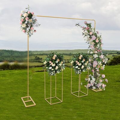 SENDERPICK 2 2m Stand De La Boda Con 2pcs 27x27x80cm Cuadrado De Flores De La Boda Stand Telón De Fondo De La Boda De Oro Globo De Pie Con El Soporte De Flores De Oro SENDERPICK 2 2m Stand De La Boda Con 2pcs 27x27x80cm Cuadrado De Flores De La Boda Stand Telón De Fondo De La Boda De Oro Globo De Pie Con El Soporte De Flores De Oro