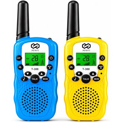 OEM Talkie-walkie - Pour Enfants Et Adultes - Lot De 2 - Piles Incluses - Portée De 5 Km - Bleu Et Jaune OEM Talkie-walkie - Pour Enfants Et Adultes - Lot De 2 - Piles Incluses - Portée De 5 Km - Bleu Et Jaune