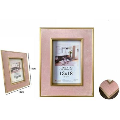 TRADE SHOP TRAESIO Trade Shop - Cornice Per Foto Portafoto Poster Quadri Tele 13 X 18cm Rosa Con Bordi Oro 70316 - TRADE SHOP TRAESIO Trade Shop - Cornice Per Foto Portafoto Poster Quadri Tele 13 X 18cm Rosa Con Bordi Oro 70316 -