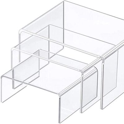 OEM Estante Expositor De 3 Piezas De Acrílico Transparente, Ideal Para Cupcakes, Cosméticos Y Objetos De Colección OEM Estante Expositor De 3 Piezas De Acrílico Transparente, Ideal Para Cupcakes, Cosméticos Y Objetos De Colección