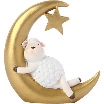 OEM Figuritas De Ovejas Con Luna Creciente Estatua De Oveja Lunar OEM Figuritas De Ovejas Con Luna Creciente Estatua De Oveja Lunar