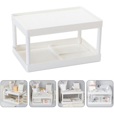 OEM Toymytoy 1 Estante De Almacenamiento Blanco De Doble Capa Para Cosméticos, Artículos De Papelería Y Otros Artículos. OEM Toymytoy 1 Estante De Almacenamiento Blanco De Doble Capa Para Cosméticos, Artículos De Papelería Y Otros Artículos.