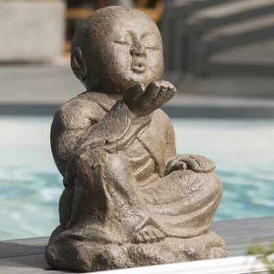 Wanda Collection - Estatua de jardín monje shaolín - 40cm - Decoración zen Wanda Collection - Estatua de jardín monje shaolín - 40cm - Decoración zen