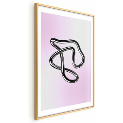 OEM Póster - Intrincaciones Plateadas - Una Figura Metálica Fluida Sobre Un Fondo Degradado OEM Póster - Intrincaciones Plateadas - Una Figura Metálica Fluida Sobre Un Fondo Degradado