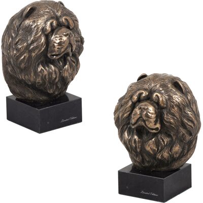 OEM Chow Chow - Estatuilla De Perro, Busto Sobre Base De Piedra, Escultura, Trofeo Para La Exposición Canina Art-dog OEM Chow Chow - Estatuilla De Perro, Busto Sobre Base De Piedra, Escultura, Trofeo Para La Exposición Canina Art-dog