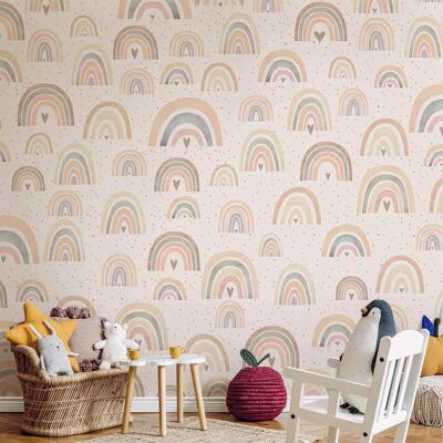 OEM Papel Pintado Artgeist Rainbows And Hearts Multicolor 450x315 Cm OEM Papel Pintado Artgeist Rainbows And Hearts Multicolor 450x315 Cm