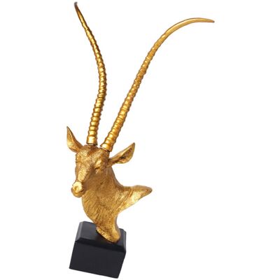 OEM Estatua De Resina Duradera Con Forma De Cabeza De Antílope - Oro OEM Estatua De Resina Duradera Con Forma De Cabeza De Antílope - Oro