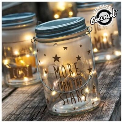 OEM Tarro De Vidrio Con Led Vintage Coco Más Que Las Estrellas - - OEM Tarro De Vidrio Con Led Vintage Coco Más Que Las Estrellas - -