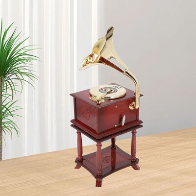 OEM Gramófono De Caja De Música Caja De Música Mecánica Retro Con Base Figura De Gramófono Marrón Hecha De Material Abs OEM Gramófono De Caja De Música Caja De Música Mecánica Retro Con Base Figura De Gramófono Marrón Hecha De Material Abs