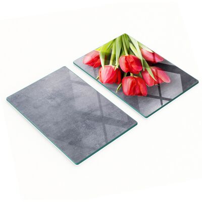 OEM Tableros Decorativos Multifuncionales De Vidrio Con Tulipanes Rojos, 2x40x52 Cm. OEM Tableros Decorativos Multifuncionales De Vidrio Con Tulipanes Rojos, 2x40x52 Cm.