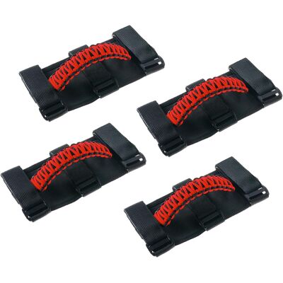 OEM Cuatro Asideros Para Jaula Antivuelco Para Jeep Wrangler Cj Yj Tj Jk Jku Jl Jlu Y Gladiator Jt (modelos 1955-2023), Accesorios Interiores, Color Negro Y Rojo. OEM Cuatro Asideros Para Jaula Antivuelco Para Jeep Wrangler Cj Yj Tj Jk Jku Jl Jlu Y Gladiator Jt (modelos 1955-2023), Accesorios Interiores, Color Negro Y Rojo.
