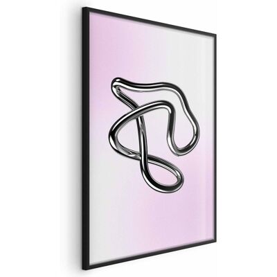 OEM Póster - Intrincaciones Plateadas - Una Figura Metálica Fluida Sobre Un Fondo Degradado OEM Póster - Intrincaciones Plateadas - Una Figura Metálica Fluida Sobre Un Fondo Degradado