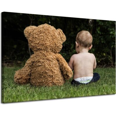OEM Lienzo Impreso Niño Con Un Osito De Peluche 120x80 Cm OEM Lienzo Impreso Niño Con Un Osito De Peluche 120x80 Cm