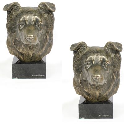 OEM Border Collie - Estatuilla De Perro, Busto Sobre Base De Piedra, Escultura, Trofeo Para Exposición Canina De Art-dog OEM Border Collie - Estatuilla De Perro, Busto Sobre Base De Piedra, Escultura, Trofeo Para Exposición Canina De Art-dog