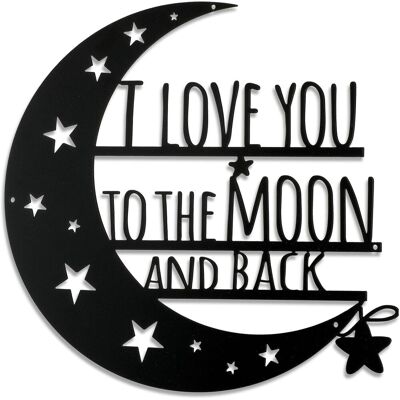 OEM Citation Amour « To The Moon And Back » – Métal Noir 30,5 Cm, Saint-valentin/mariage OEM Citation Amour « To The Moon And Back » – Métal Noir 30,5 Cm, Saint-valentin/mariage