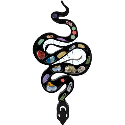 OEM Estante De Cristal De Pvc Negro Con Estampado De Serpiente Para Exhibir Minerales Y Objetos Decorativos. OEM Estante De Cristal De Pvc Negro Con Estampado De Serpiente Para Exhibir Minerales Y Objetos Decorativos.