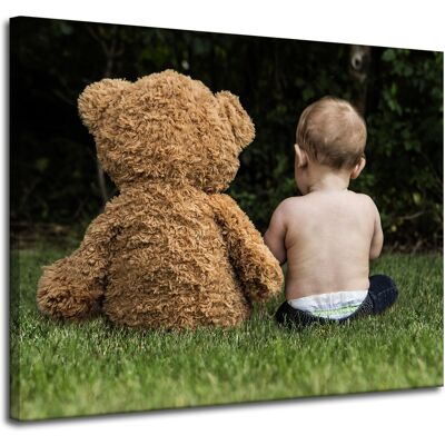 OEM Lienzo Impreso Niño Con Un Osito De Peluche 100x80 Cm OEM Lienzo Impreso Niño Con Un Osito De Peluche 100x80 Cm