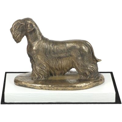 OEM Terrier Checo, Cesky Terrier: Estatuilla De Perro, Figura Sobre Una Base Blanca, Trofeo Para Una Exposición Canina De La Marca Art-dog OEM Terrier Checo, Cesky Terrier: Estatuilla De Perro, Figura Sobre Una Base Blanca, Trofeo Para Una Exposición Canina De La Marca Art-dog