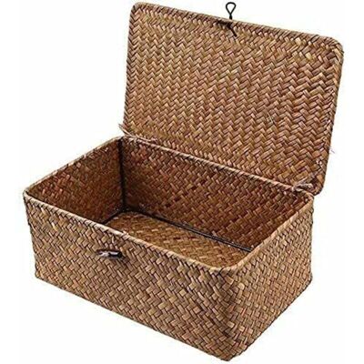 OEM Cesta De Almacenamiento De Junco Marino, Xu, Con Tapa, Para Ropa/artículos --crezuo OEM Cesta De Almacenamiento De Junco Marino, Xu, Con Tapa, Para Ropa/artículos --crezuo