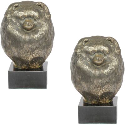 OEM Pomerania, Spitz Miniatura - Estatuilla De Perro, Busto Sobre Base De Piedra, Escultura, Trofeo Para Una Exposición Canina De La Marca Art-dog OEM Pomerania, Spitz Miniatura - Estatuilla De Perro, Busto Sobre Base De Piedra, Escultura, Trofeo Para Una Exposición Canina De La Marca Art-dog