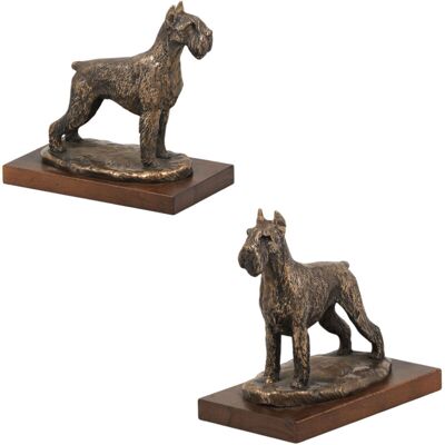 OEM Schnauzer, Schnauzer - Estatuilla De Perro, Figura Sobre Base Blanca, Trofeo Para Una Exposición Canina De La Marca Art-dog OEM Schnauzer, Schnauzer - Estatuilla De Perro, Figura Sobre Base Blanca, Trofeo Para Una Exposición Canina De La Marca Art-dog