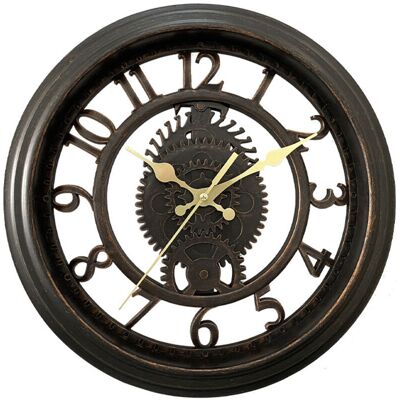 ECHOO Reloj De Pared Vintage De 28 Cm (11") - Negro, Reloj De Pared Esqueleto Creativo, Reloj De Pared Redondo Con Luz Para Sala De Estar, Estilo De Lujo ECHOO Reloj De Pared Vintage De 28 Cm (11") - Negro, Reloj De Pared Esqueleto Creativo, Reloj De Pared Redondo Con Luz Para Sala De Estar, Estilo De Lujo