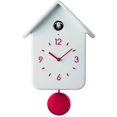 Guzzini Reloj Gjøkur Moderno Blanco con Péndulo - Reloj de Pared Guzzini Reloj Gjøkur Moderno Blanco con Péndulo - Reloj de Pared
