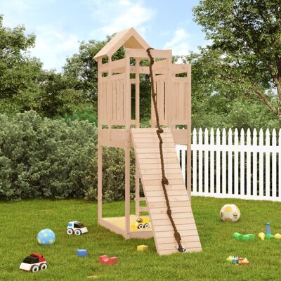 Casita de juegos vidaXL con pared de escalada y torre de juego Casita de juegos vidaXL con pared de escalada y torre de juego