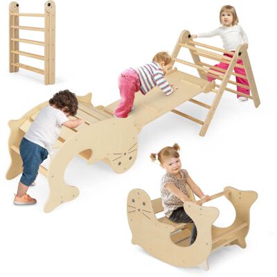 HELLOSHOP26 Juguete De Escalada Para Interiores 53/135 Cm X 60 Cm X 40/77 Cm 7 Zonas De Juego Diseño Práctico Madera Natural 200017713 HELLOSHOP26 Juguete De Escalada Para Interiores 53/135 Cm X 60 Cm X 40/77 Cm 7 Zonas De Juego Diseño Práctico Madera Natural 200017713
