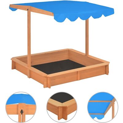 vidaXL Arenero con Techo Ajustable de Madera de Abeto - Arenero vidaXL Arenero con Techo Ajustable de Madera de Abeto - Arenero