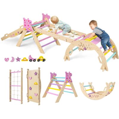 HELLOSHOP26 Juego De 1 Triángulo De Escalada Plegable 66 X 53 X 58 Cm Diseño 9 En 1 Seguro Y Divertido Madera Rosa 200017359 HELLOSHOP26 Juego De 1 Triángulo De Escalada Plegable 66 X 53 X 58 Cm Diseño 9 En 1 Seguro Y Divertido Madera Rosa 200017359